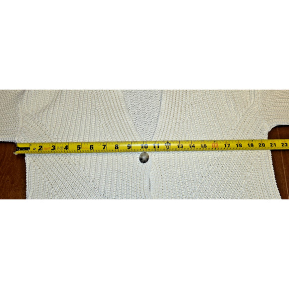 Madewell Textural-Stitch Chunky Knit V-Neck Cardigan Sweater Medium Button Up - Picture 4 of 11